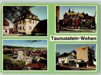 65232 W6204 Wehen , Taunus - Schloß Altes Rathaus Ansicht Volksbank Rückseite mit Abschürfungen bzw Kleberesten