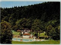 74722 W6967 Buchen (Odenwald) - Rückseite mit Abschürfungen bzw Kleberesten Schwimmbad