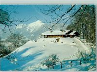 5084 Großgmain - Restaurant Wolfschwang Winter Hüttenstempel Blick auf den Hohen Staufen