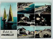 47049 Viserbella - Fliegeraufnahme La spiaggia Cigno Hotel Pensione Diana Viale Segelboote