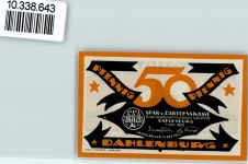 21368 W2121 Dahlenburg Notgeldschein 50 Pfennig Notgeld Spar- und Darlehnskasse