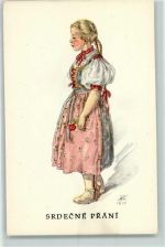 Srdecne Prani Tracht AK Fischerova-Kvechova, M.