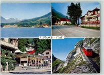 Alpnachstad am Vierwaldstättersee mit Pilatus-Bahn Zahnradbahn