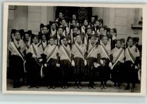 Gruppenfoto Trachtenverein AK Trachten Elsass Privatfoto AK