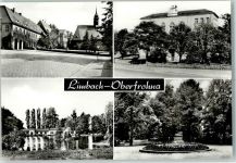 09212 O9102 Limbach-Oberfrohna - Marktplatz Park Weiher Rathaus Kirche