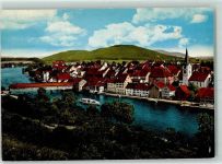 78262 W7704 Gailingen am Hochrhein - Blick auf Diessenhofen Schweiz Ausflugsschiff