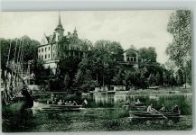 04668 O7240 Grimma - Gattersborg Schloss Brücke Ruderboote Schloss Fahne