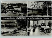 9560 Feldkirchen in Kärnten - Pension Pirker Maltschacher See Kuh Badegäste Liegewiese Gastraum Öllampe