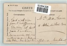 Serie Nr. 1110 - Verlag "Etoile" Paris - Mädchen mit Blumen , Kleid im Jugendstil-Muster Stebbing
