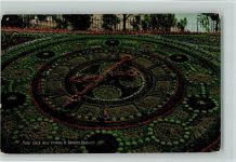 Edinburgh Blumen Uhr Floral Clock West Princes St. Gardens Gartenbau Uhr 1910