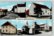 86554 W8897 Grimolzhausen - Dorfstraße Kirche Genossenschaftsgebäude