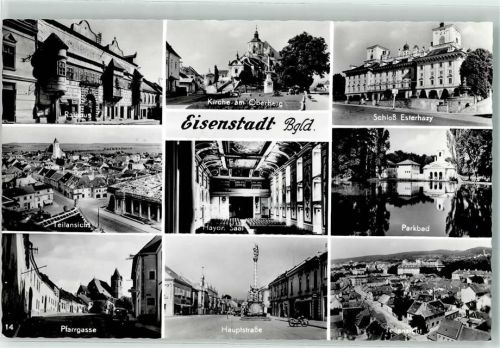 Eisenstadt Rathaus Kirche am Oberberg Schloss Esterhazy Haydr. Saal Parkbad Pfarrgasse Hauptstraße