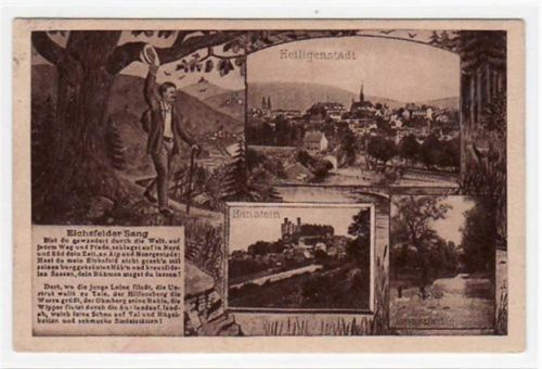 Heilbad Heiligenstadt vom Hanstein, einer Leinepartie Gesamtansicht gelaufen, Marke entfernt kleiner Knick oben links, leicht fleckig, sonst gut erhalten.