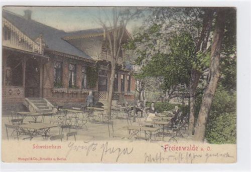 Bad Freienwalde Schweizerhaus in Freienwalde a. O gelaufen 1905. Gute Erhaltung.