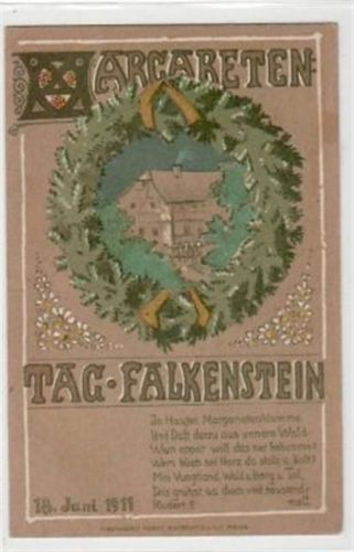 Falkenstein Falkenstein, Künstlerkarte vom Margareten - Tag am 18. Juni 1911 ungelaufen Leichter Bug unten links, sonst gut erhalten