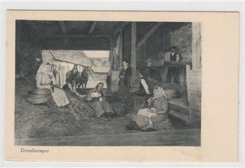 seltene Typenkarte Aus der Heimat / Serie IV. Glatzer Landleben: Nr. 2 Dreschvesper ungelaufen Gute Erhaltung.