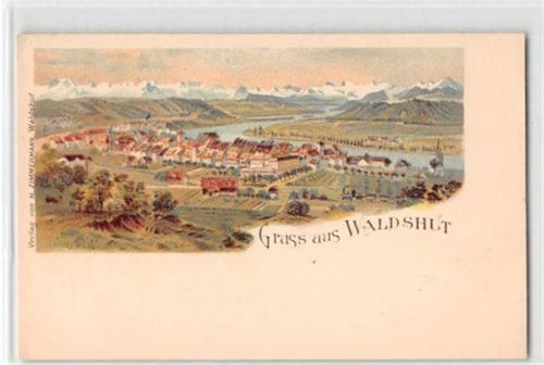Waldshut, Lithographie. ungelaufen um 1900 Gute Erhaltung.