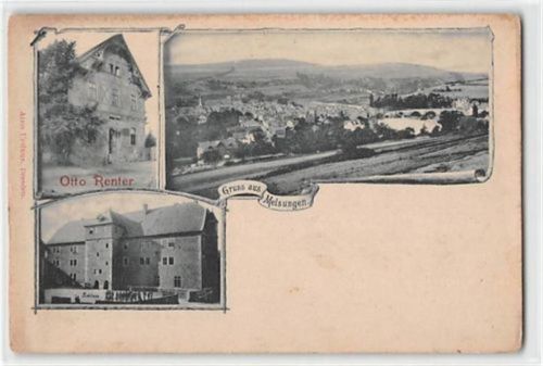 Melsungen mit Haus Otto Renter und Schloß ungelaufen Leichte Randmängel, leicht fleckig, sonst gut erhalten