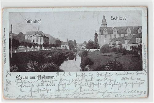 Hadamar Hadamar mit Bahnhof und Schloss gelaufen. leichte Abschürfungen, leichte Knicke, sonst gut erhalten