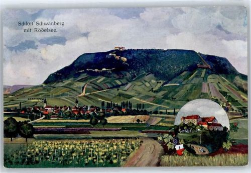 97348 W8711 Rödelsee Künstlerkarte Schloss Schwanberg , sign. Kacher