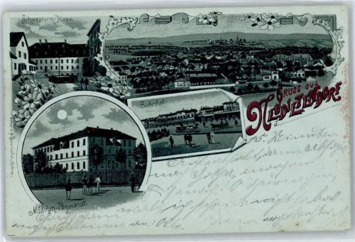 99192 O5103 Neudietendorf - Schwesternhaus, Gesamtansicht, bahnhof, Mädchen-Pensionat