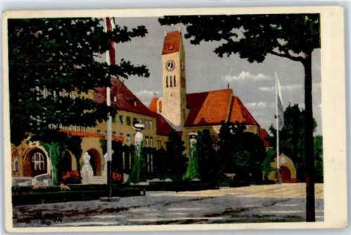 80331 W8000 Schwabing - Künstlerkarte, Krankenhaus, Kirche