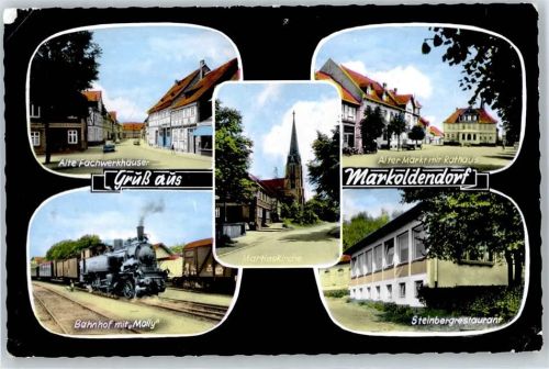 37586 W3354 Markoldendorf - Alte Fachwerkhäuser, Bahnhof, Molly, Alter Markt, Rathaus, Steinbergrestaurant