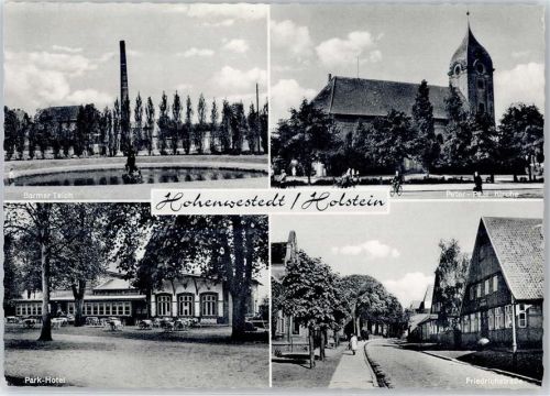 24594 W2354 Hohenwestedt - Barmer Teich, Peter-Paul-Kirche, Park-Hotel, Friedrichstraße