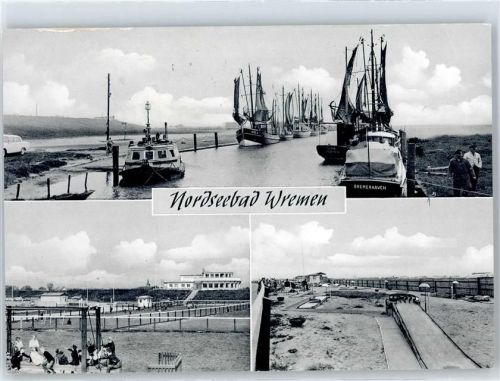 27638 W2851 Wremen Gebrauchsspuren Strandhalle, Hafen, Schiff, Minigolfplatz