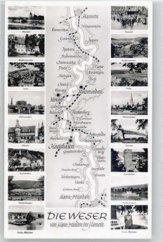 34346 W3510 Münden - Karte Die Weser
