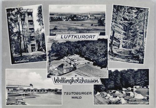 Wellingholzhausen Aussichtsturm, Waldweg, Schwimmbad, Campingplatz, Fliegeraufnahme