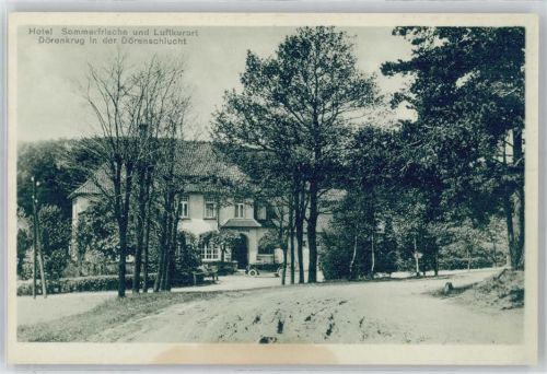 32832 W4936 Augustdorf Gebrauchsspuren Hotel, Sommerfrische Dörenkrug in der Dörenschlucht