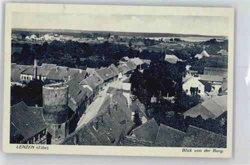 Lenzen Ortsansicht, Blick von der Burg
