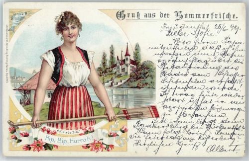 Rudern Lithographie