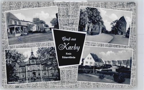 24398 W2343 Karby , Schwansen - Kirche, Ortsansicht, Schönhagen