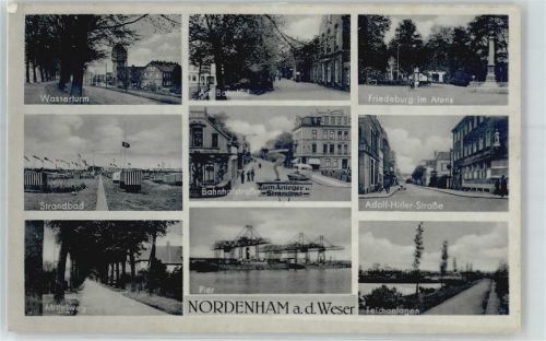 26954 W2890 Nordenham - WK II, Wasserturm, Strandbad, Bahnhof, Teichanlagen, Friedeburg