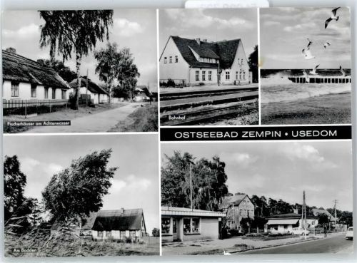 Zempin Fischerhäuser am Achterwasser, Bahnhof, Am Bodden, Straßenansicht