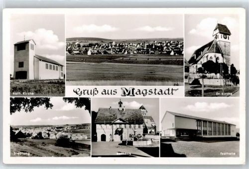 Magstadt Katholische Kirche, Ortsansicht, Evangelische Kirche, Siedlung, Rathaus, Festhalle