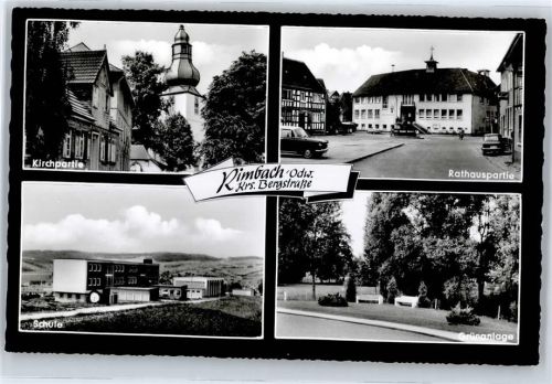 Rimbach Kirche, Rathaus, Schule, Grünanlagen