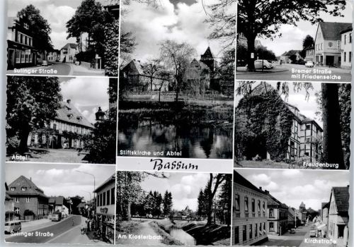 27211 W2830 Bassum - Sulinger Straße, Abtei, Bremer Straße, Friedenseiche, Freudenburg, Kirchstraße, Klosterbach, Stiftskirche