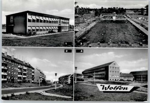 Wolfen Kindergarten Goethestraße, Goethestraße, Schwimmbad des VEB Farbenfabrik Wolfen, Polytechnische Oberschule Erich Weinert