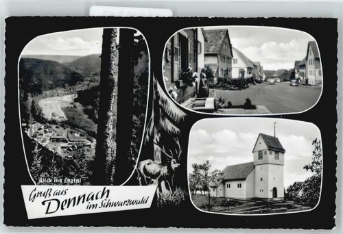 75305 W7540 Dennach - Teilansicht, Kirche, Ortspartie