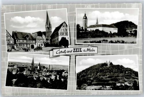 97475 W8729 Zeil a. Main - Marktplatz, Schloss, Teilansicht, Käppele