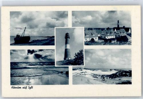 25997 W2284 Hörnum (Sylt) - Teilansicht, Leuchtturm, Dünen, Schiff
