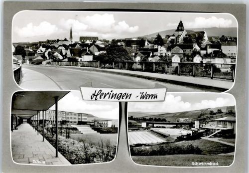 Heringen Teilansicht, Schule, Schwimmbad