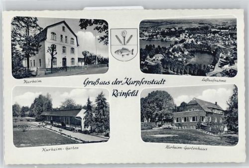 23858 W2067 Reinfeld (Holstein) - Kurheim, Fliegeraufnahme, Wappen