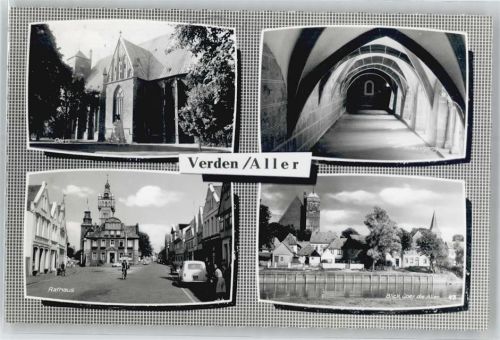 27283 W2810 Verden (Aller) - Rathaus, Blick über die Aller, Kreuzgang, Dom