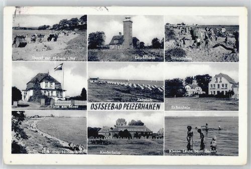 23730 W2430 Pelzerhaken - Strand mit Hohem Ufer, Leuchtturm, Haus am Meer, Kinderheim, Eichenhain, Zeltstadt