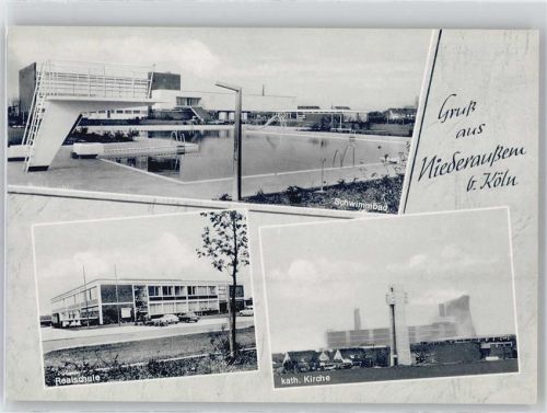 50126 W5010 Niederaußem - Schwimmbad, Realschule, Kirche