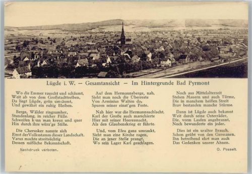 32676 W4927 Lügde - Gedicht , O.Posselt